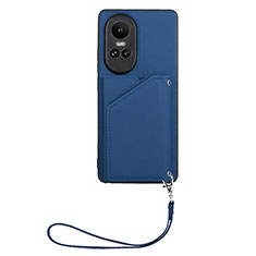 Soft Luxury Leather Snap On Case Cover YB1 for Oppo Reno10 5G Blue