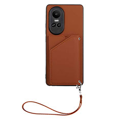 Soft Luxury Leather Snap On Case Cover YB1 for Oppo Reno10 Pro 5G Brown