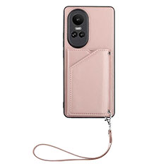 Soft Luxury Leather Snap On Case Cover YB1 for Oppo Reno10 Pro 5G Rose Gold