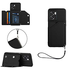 Soft Luxury Leather Snap On Case Cover YB1 for Realme V23i 5G Black