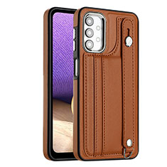 Soft Luxury Leather Snap On Case Cover YB1 for Samsung Galaxy A13 4G Brown