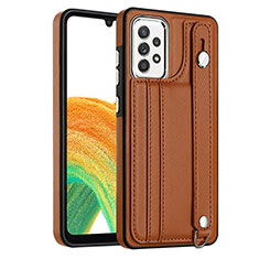 Soft Luxury Leather Snap On Case Cover YB1 for Samsung Galaxy A33 5G Brown