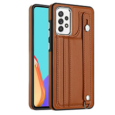 Soft Luxury Leather Snap On Case Cover YB1 for Samsung Galaxy A52 4G Brown