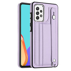 Soft Luxury Leather Snap On Case Cover YB1 for Samsung Galaxy A52 4G Purple
