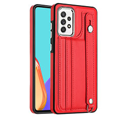 Soft Luxury Leather Snap On Case Cover YB1 for Samsung Galaxy A52 4G Red