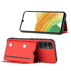 Soft Luxury Leather Snap On Case Cover YB1 for Samsung Galaxy A54 5G Red