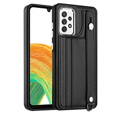 Soft Luxury Leather Snap On Case Cover YB1 for Samsung Galaxy A73 5G Black