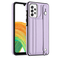 Soft Luxury Leather Snap On Case Cover YB1 for Samsung Galaxy A73 5G Purple