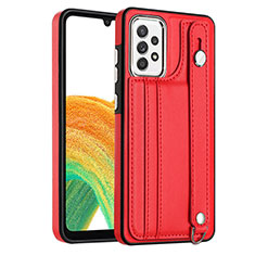 Soft Luxury Leather Snap On Case Cover YB1 for Samsung Galaxy A73 5G Red