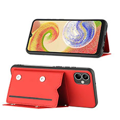 Soft Luxury Leather Snap On Case Cover YB1 for Samsung Galaxy F04 Red