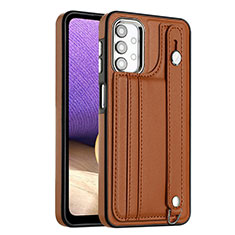 Soft Luxury Leather Snap On Case Cover YB1 for Samsung Galaxy M32 5G Brown