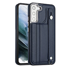 Soft Luxury Leather Snap On Case Cover YB1 for Samsung Galaxy S21 FE 5G Blue