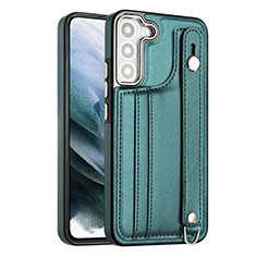 Soft Luxury Leather Snap On Case Cover YB1 for Samsung Galaxy S21 FE 5G Green