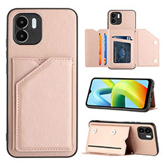 Soft Luxury Leather Snap On Case Cover YB1 for Xiaomi Poco C50 Rose Gold