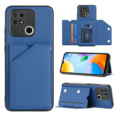 Soft Luxury Leather Snap On Case Cover YB1 for Xiaomi Redmi 10 India Blue