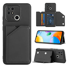 Soft Luxury Leather Snap On Case Cover YB1 for Xiaomi Redmi 10C 4G Black