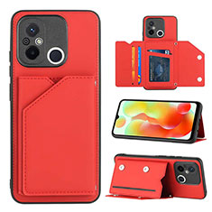 Soft Luxury Leather Snap On Case Cover YB1 for Xiaomi Redmi 12C 4G Red