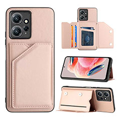 Soft Luxury Leather Snap On Case Cover YB1 for Xiaomi Redmi Note 12 4G Rose Gold