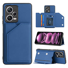 Soft Luxury Leather Snap On Case Cover YB1 for Xiaomi Redmi Note 12 5G Blue