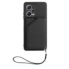 Soft Luxury Leather Snap On Case Cover YB1 for Xiaomi Redmi Note 12 Pro 5G Black