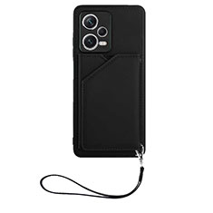 Soft Luxury Leather Snap On Case Cover YB1 for Xiaomi Redmi Note 12 Pro+ Plus 5G Black