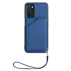 Soft Luxury Leather Snap On Case Cover YB2 for Oppo A16 Blue