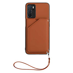 Soft Luxury Leather Snap On Case Cover YB2 for Oppo A16s Brown