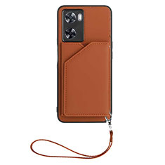 Soft Luxury Leather Snap On Case Cover YB2 for Oppo A57 4G Brown