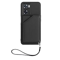 Soft Luxury Leather Snap On Case Cover YB2 for Oppo A77 4G Black