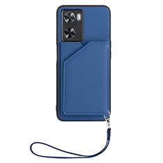 Soft Luxury Leather Snap On Case Cover YB2 for Oppo A77 4G Blue