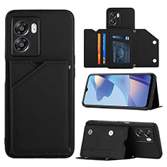 Soft Luxury Leather Snap On Case Cover YB2 for Oppo A77 5G Black