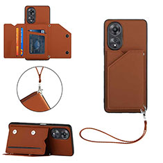 Soft Luxury Leather Snap On Case Cover YB2 for Oppo A78 4G Brown