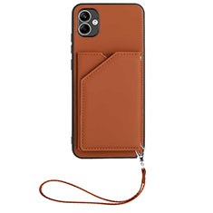 Soft Luxury Leather Snap On Case Cover YB2 for Samsung Galaxy A04 4G Brown