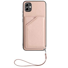 Soft Luxury Leather Snap On Case Cover YB2 for Samsung Galaxy A04E Rose Gold