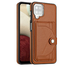 Soft Luxury Leather Snap On Case Cover YB2 for Samsung Galaxy A12 5G Brown