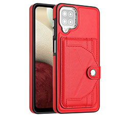 Soft Luxury Leather Snap On Case Cover YB2 for Samsung Galaxy A12 5G Red
