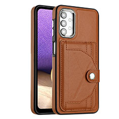 Soft Luxury Leather Snap On Case Cover YB2 for Samsung Galaxy A13 4G Brown