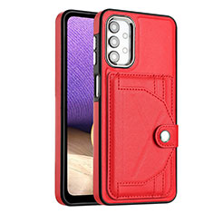 Soft Luxury Leather Snap On Case Cover YB2 for Samsung Galaxy A13 4G Red