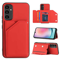 Soft Luxury Leather Snap On Case Cover YB2 for Samsung Galaxy A14 4G Red