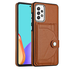 Soft Luxury Leather Snap On Case Cover YB2 for Samsung Galaxy A32 4G Brown