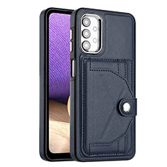 Soft Luxury Leather Snap On Case Cover YB2 for Samsung Galaxy A32 5G Blue