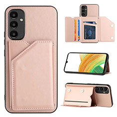 Soft Luxury Leather Snap On Case Cover YB2 for Samsung Galaxy A34 5G Rose Gold