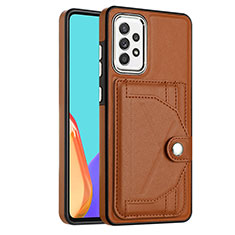 Soft Luxury Leather Snap On Case Cover YB2 for Samsung Galaxy A52 4G Brown