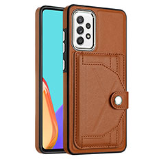 Soft Luxury Leather Snap On Case Cover YB2 for Samsung Galaxy A53 5G Brown