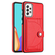 Soft Luxury Leather Snap On Case Cover YB2 for Samsung Galaxy A53 5G Red