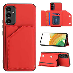 Soft Luxury Leather Snap On Case Cover YB2 for Samsung Galaxy A54 5G Red