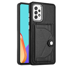 Soft Luxury Leather Snap On Case Cover YB2 for Samsung Galaxy A72 5G Black