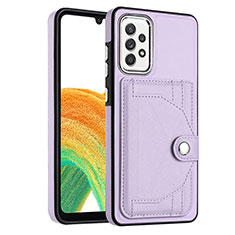 Soft Luxury Leather Snap On Case Cover YB2 for Samsung Galaxy A73 5G Purple