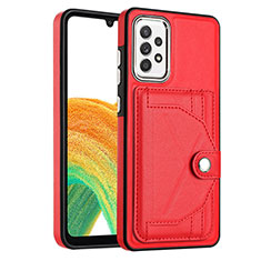 Soft Luxury Leather Snap On Case Cover YB2 for Samsung Galaxy A73 5G Red