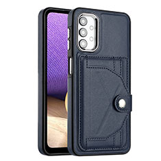 Soft Luxury Leather Snap On Case Cover YB2 for Samsung Galaxy M32 5G Blue